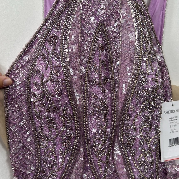 Sherri Hill Lilac Dress Size 14 - Picture 4 of 5